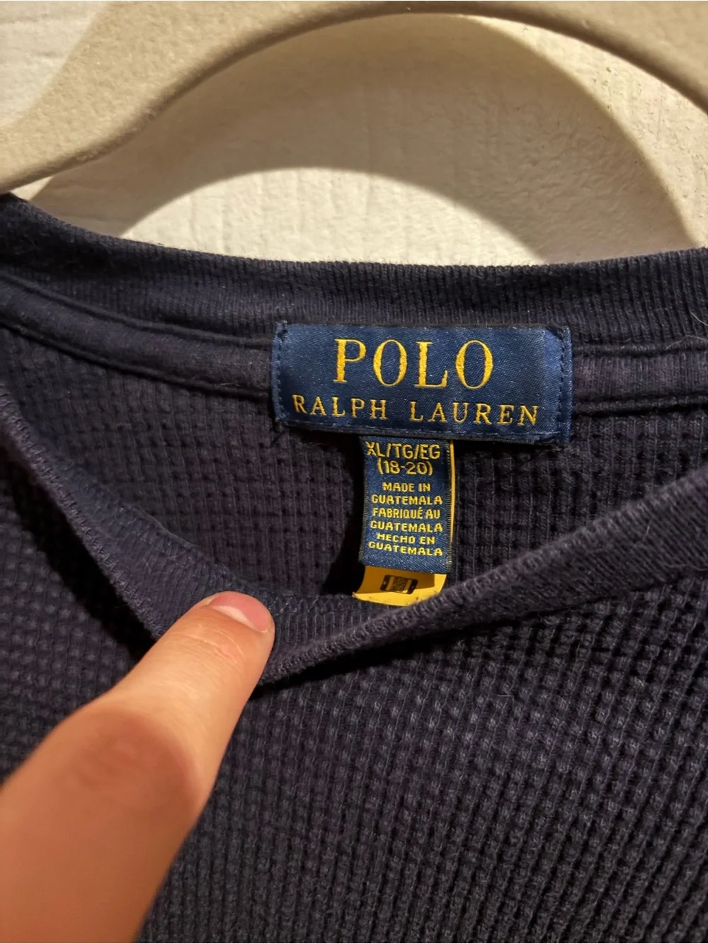 Polo by Ralph Lauren Boys Navy Long-Sleeve Waffle Knit Sweater